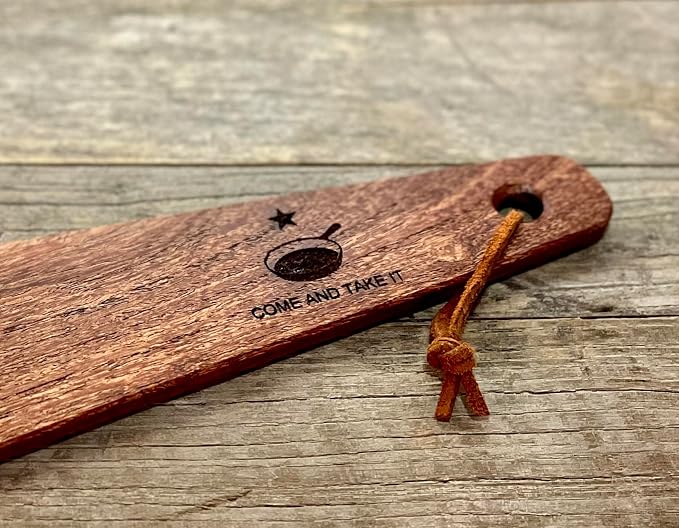 COWBOY SPATULA Mesquite Wooden Spatula for Cast Iron - Handmade in Texas, Made in USA, Safe for non-stick and cast iron cookware. Choose an Engraving! (Come and Take It - Skillet)