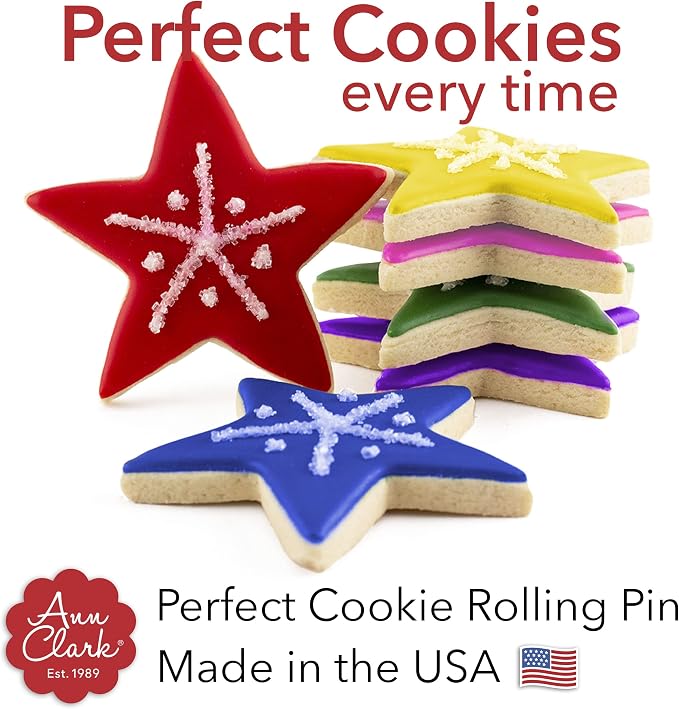 Perfect Cookie Rolling Pin 5/16-in. Fixed Depth Hardwood Made in the USA by Ann Clark