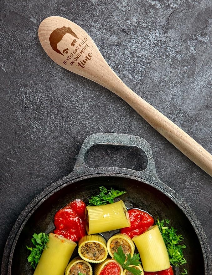 2PCS Funny Wooden Spoons for Cooking, Novelty Friends TV Show Decor for Women, Kitchen Cooking Spoons Decor Accessories Housewarming Gifts for Chef Woman Fans