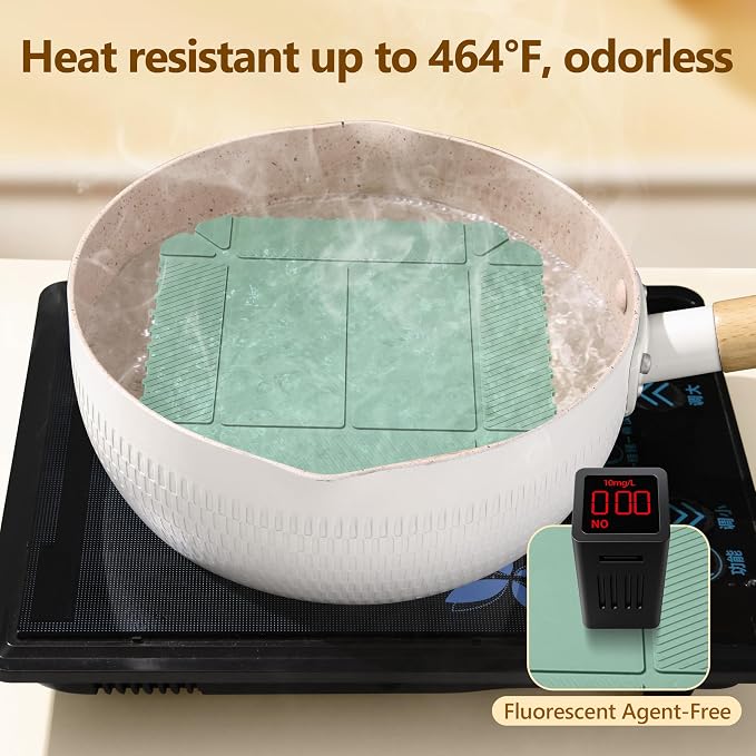 Magnetic Silicone Trivet & Pot Holder, Kitchen Heat Resistant Mat | Trivets for Hot Dishes, Hot Pots & Pans, Non-Slip Hot Pads for Countertops & Dining Table & Oven, Jar Opener & Spoon Rest