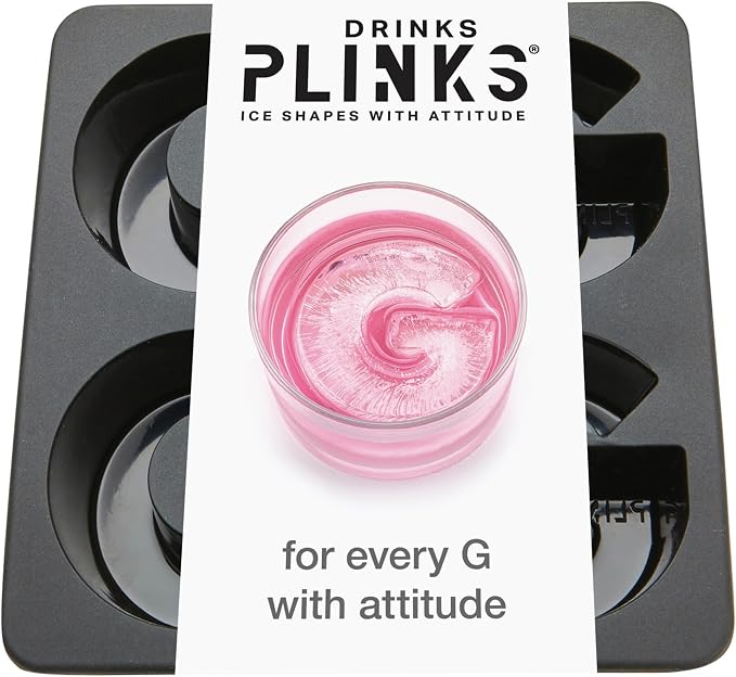 DRINKSPLINKS Custom Letter G Ice Cube Molds. Monogram Ice Cube Mold with Initials. Large Monogrammed Silicone Trays for Bourbon, Whiskey and Cocktails. Fun, Customized Gifts for Men and Women.
