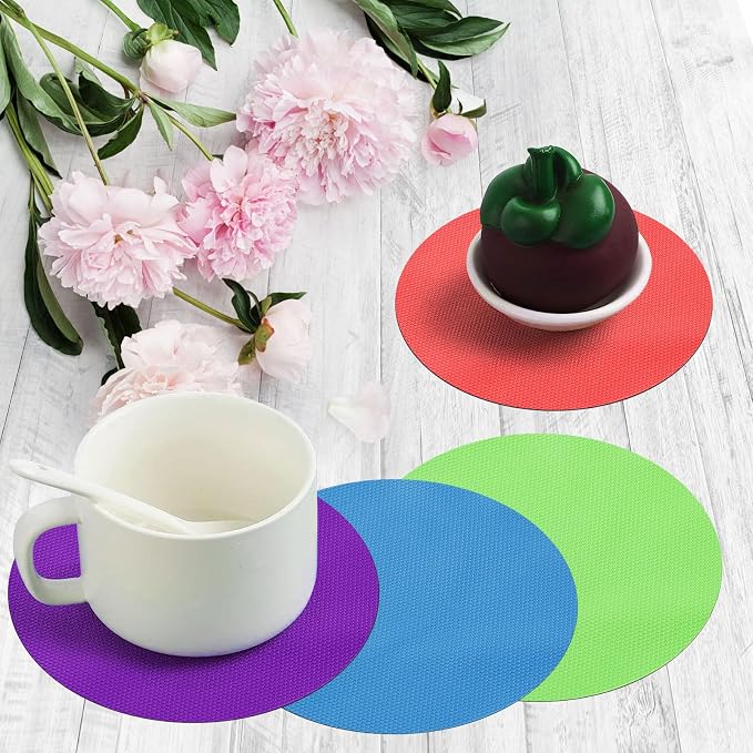 Rubber Jar Opener, 4PCS Jar Opener Gripper Pad for Weak Hands | Rubber Jar Opener Gripper Pad for Seniors with Arthritis, Heat Insulation Kitchen Coasters