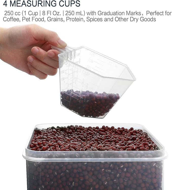 M MCIRCO Extra Large 4 Pack, 6.5L/7qt/220oz Tall Food Storage Containers | Plastic Airtight Kitchen Pantry Storage Containers for Flour, Sugar, Airtight, BPA Free, Food Grade Material