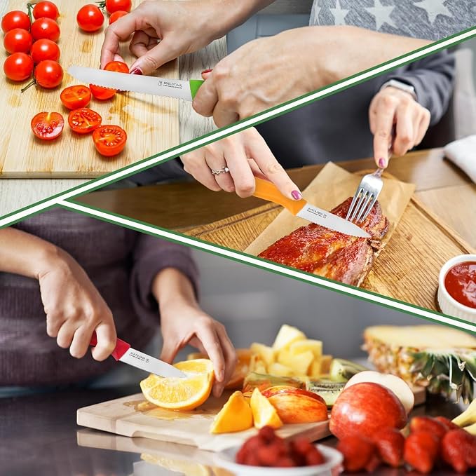 Paring Knife Set 6PCS, Ultra Sharp Kitchen Knife, Cutting & Peeling Knives, Kitchen Knives for Home Essentials, PP Plastic Handle-Multicolored
