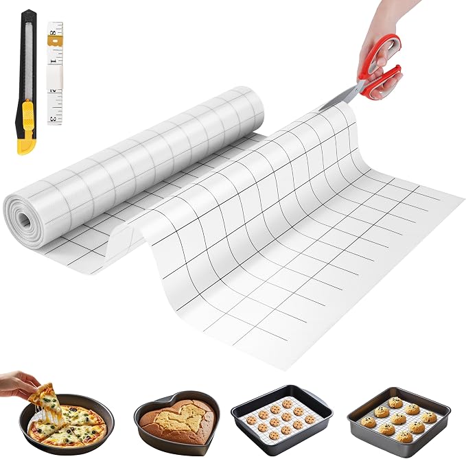 GTJ Silicone Baking Mat Roll, Reusable Baking Sheet Liners, 12 in x 6 ft | Free Cut to Size, Food-Grade, Non-Stick, Non-Slip, For Dough, Pastry, Air Fryer, Freeze Dryer, Oven Pan, Kitchen Counter