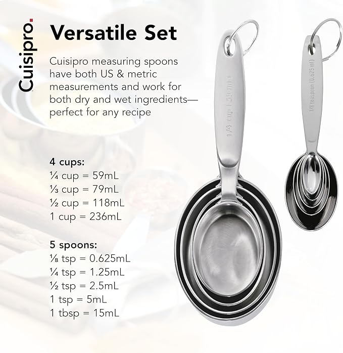 CUISIPRO Measuring Cup & Spoon Set SS | Coordinated kitchen tools