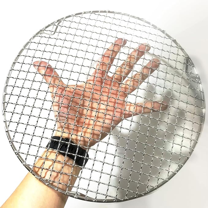 HARFINGTON Round Cooking Rack 12-inch 201 Stainless Steel Cross Wire Barbecue Grill Net with 20mm Legs for Cooking Baking Steaming BBQ