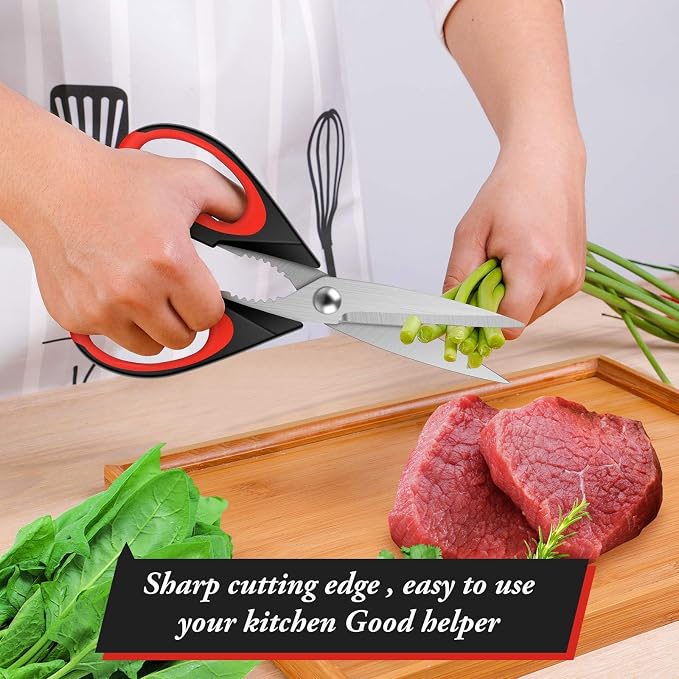 iBayam 2-Pack Kitchen Shears with 3-Pack Multipurpose Office Scissors Bulk