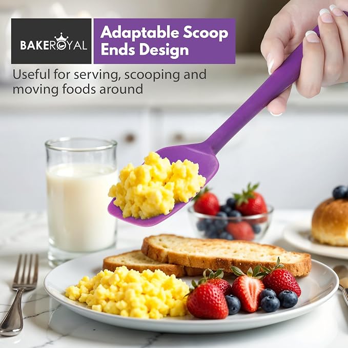 BakeRoyal Silicone Spatulas Set - Purple