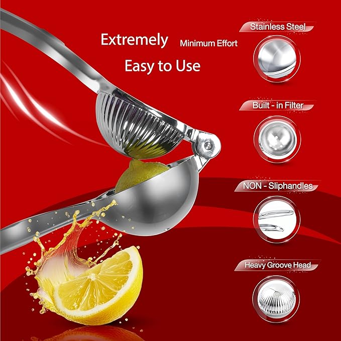 SAFi Premium Zinc Alloy Lemon Squeezer Manual Citrus Juicer Heavy-Duty Lime Press & Lemon Press Handheld Orange Juicer Durable Lime Squeezer And Lemon Juicer for Fresh Juice & Lemonade Hand Juicing