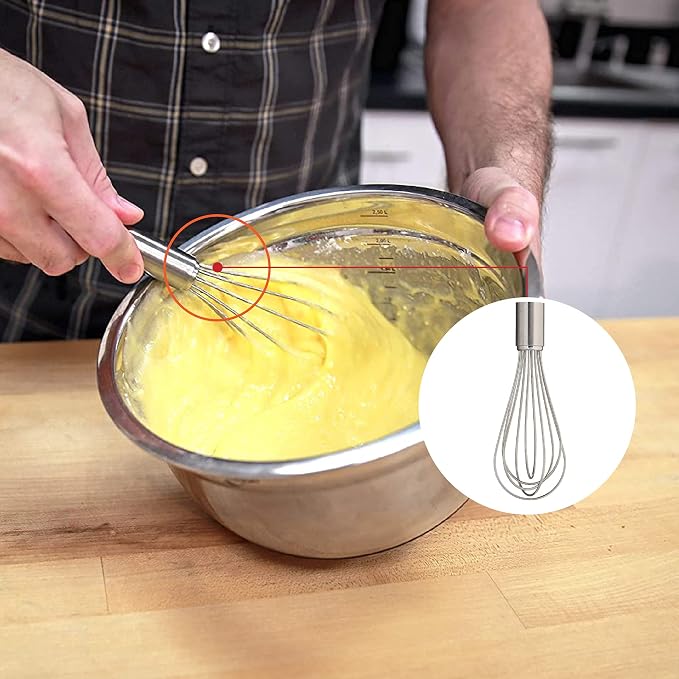 Küchenprofi Stainless Steel Whisk, Hand Whisk for Eggs, Batter, and Dough, Metal Whisk for Kitchen Use, 6 Inches