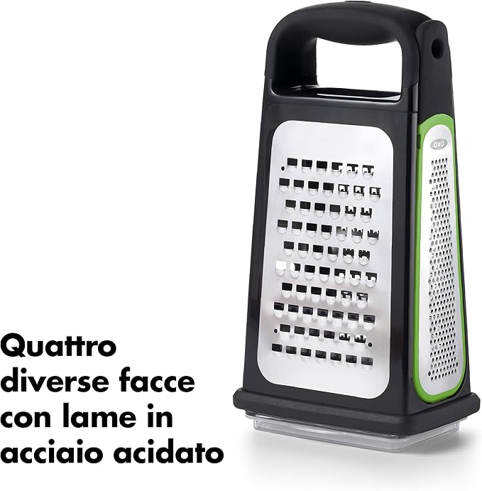 OXO Good Grips Etched Box Grater with Removable Zester + OXO Good Grips 12-Inch Stainless-Steel Locking Tongs Bundle