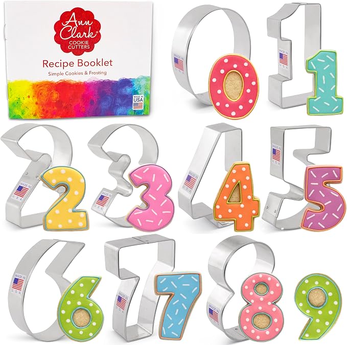 Ann Clark Number Cookie Cutters 9-Pc. Set Made in USA