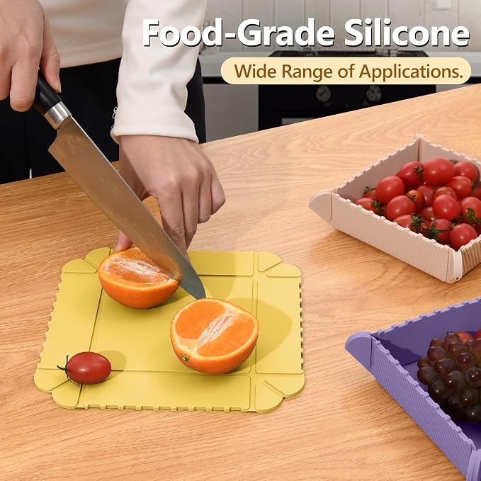 Magnetic Silicone Trivet & Pot Holder, Kitchen Heat Resistant Mat | Trivets for Hot Dishes, Hot Pots & Pans, Non-Slip Hot Pads for Countertops & Dining Table & Oven, Jar Opener & Spoon Rest