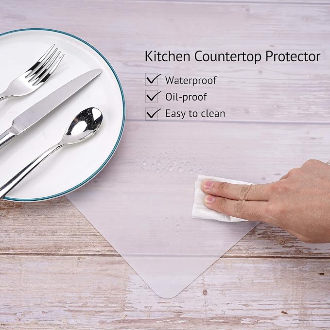 Silicone Mats for Kitchen Counter, Thicker 0.06", 25 x 17 inches Multipurpose Table Mat, Silicone Pad Desk Work Mat, Nonstick Nonskid Heat-Resistant Pad, Placemat, Semitransparent