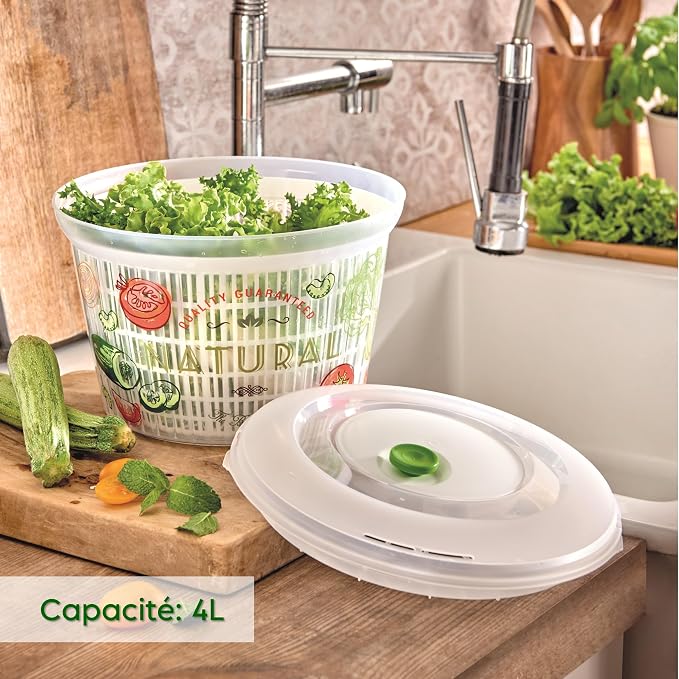 Snips Salad Spinner, Ulaop Vintage 4 LT, 25 x 25 x 15.5 cm Salad Spinners, Made in Italy