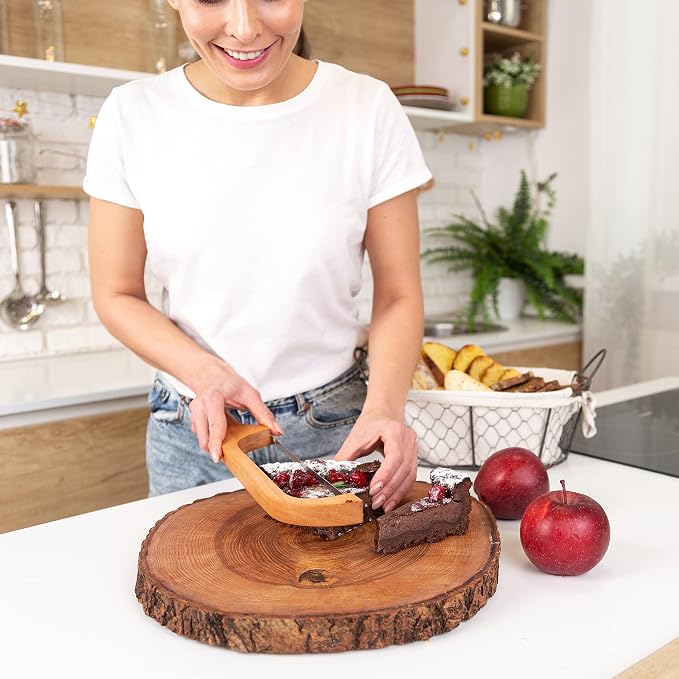 TYOARO Wooden Bread Bow Knife, Cherry (16") - Serrated Sourdough Cutter for Homemade Bagels, Baguettes and More - Right-Handed, Cuts Thin, Even Slices - Premium Stainless Steel