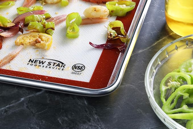 New Star Foodservice Commercial Grade Silicone Baking Mat Non Stick Pan Liner, 14 x 20 inch (Two-Thirds Size)