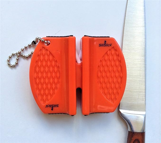 Knife Sharpener Compact And Portable For Easy Storage And Transport - Kitchen Knife Sharpener With Dual Stage Sharpening And Non-slip Base (orange, 3x2.25x1") - Pocket Knife Sharpener