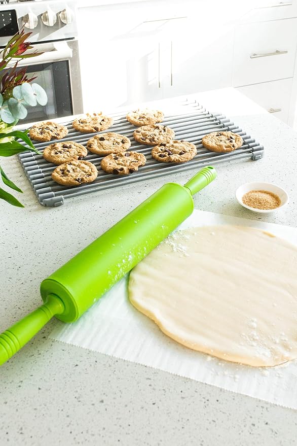 Better Houseware green Silicone Rolling Pin, Lime Green