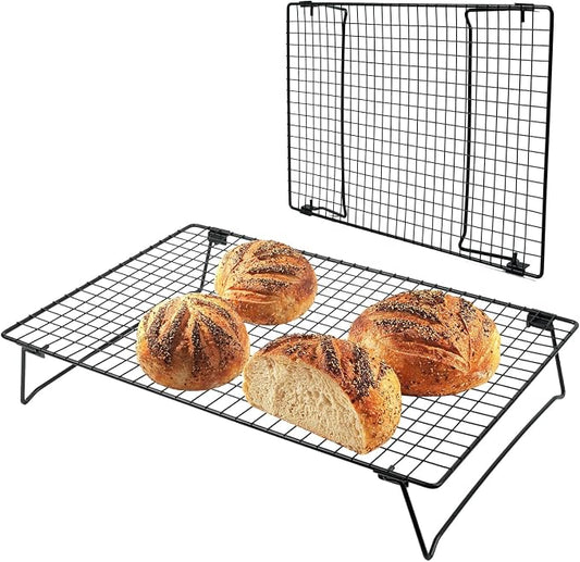 Sourdough Cooling Rack, Heavy Duty Cooling Rack for Sourdough, 17×11×3 Inch Elevated Design, Black，Gifts for Baking Must Haves,1 PCS