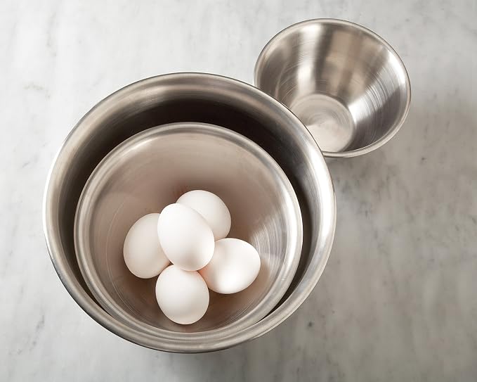 Fox Run Brands 2.75-Quart Stainless Steel Mixing Bowl, 9 x 9 x 4 inches, Metallic (Pack of 4)