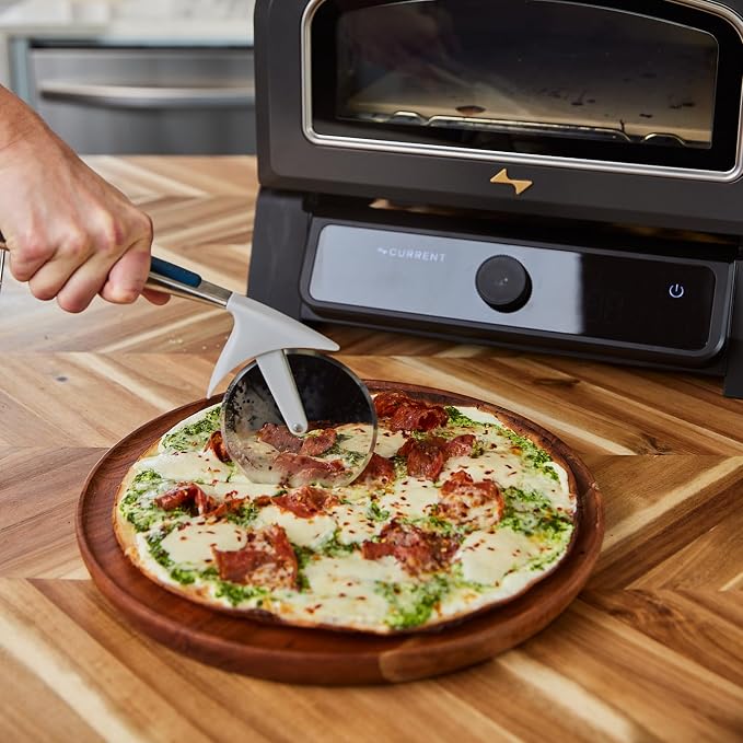 Current Pizza Cutter, Ultra-Sharp, Heavy-Duty Stainless Steel Wheel with Ergonomic Handle, Non-Slip Grip, Dishwasher Safe, Durable Pizza Slicer for Clean and Even Cuts