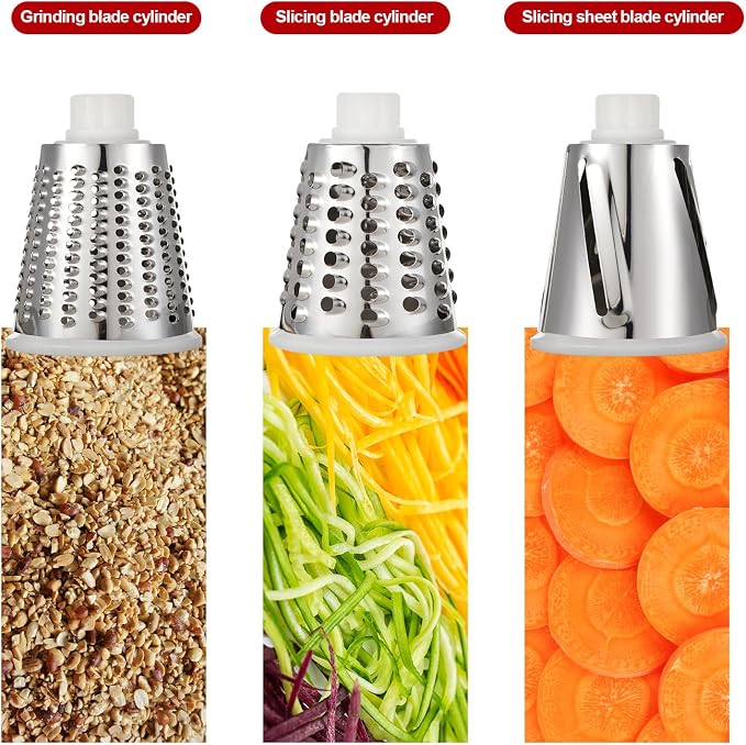 Rotary Cheese Grater Manual Hand Crank 3-in-1 Vegetable Shredder | Finger-safe design, stainless steel drums, suction base. Perfect for cheese, vegetables, nuts & chocolate. Easy to clean