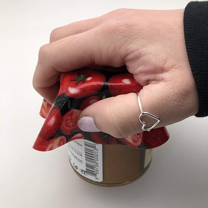 Andreas Silicone Jar Opener, To-Ma-To – 6.25" Non-Slip Lid Gripper & Garlic Peeler, Dishwasher Safe, Multi-Use, Durable Silicone & Fabric, Made in the USA, JO-216