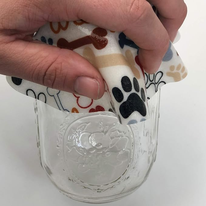 Andreas Silicone Jar Opener, Paws n Bones – 6.25" Non-Slip Lid Gripper & Garlic Peeler, Dishwasher Safe, Multi-Use, Durable Silicone & Fabric, Made in the USA, JO-138