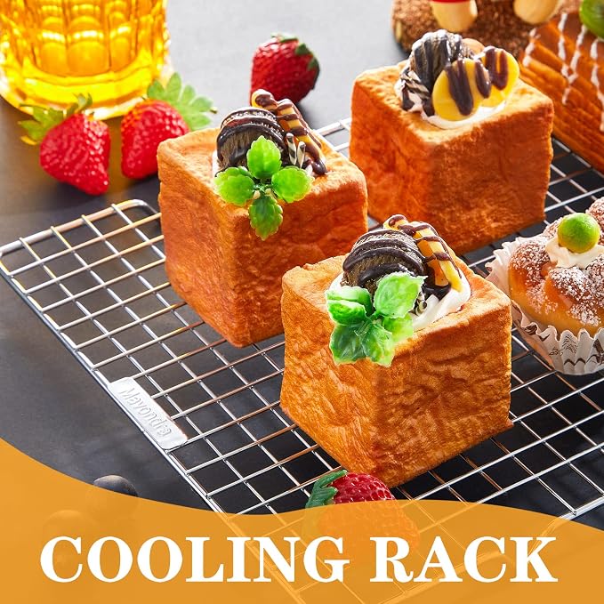 meekoo 8 Pieces Cooling Rack for Baking Cookie Cooling Wire Racks 16 x 10 Inches Cookie Rack Nonstick Baking and Cooling Grid for Cooking, Roasting, Grilling, Drying, Oven and Dishwasher Safe