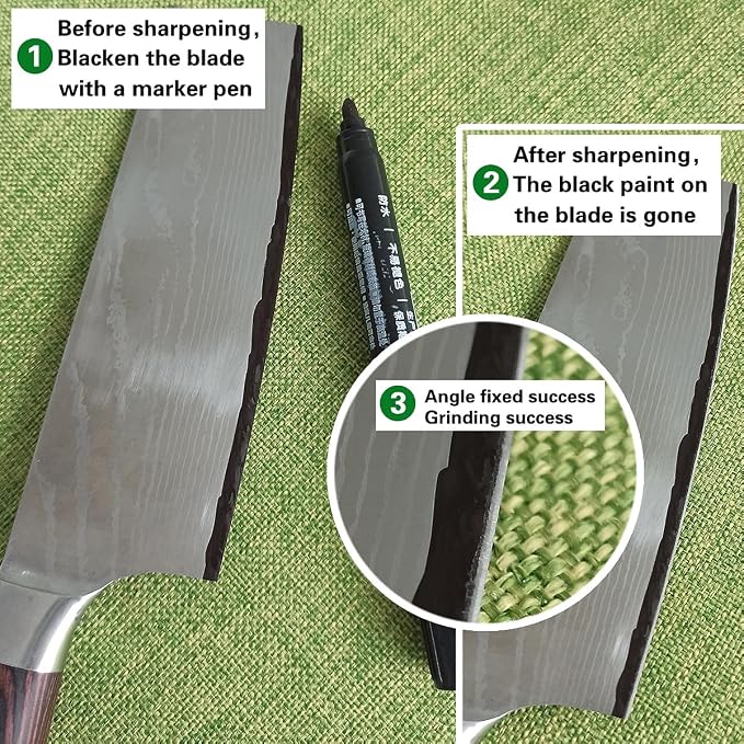Knife Sharpener Professional Stainless Steel Kitchen Chef Knife Sharpener,Home Knife Sharpening Kit, Abrasive Holding System Tools (B)