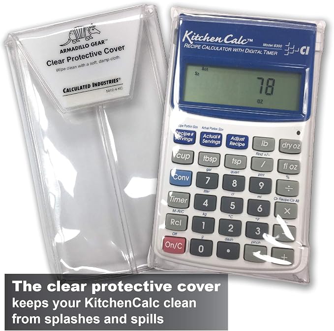 Calculated Industries 8300 KitchenCalc Recipe Conversion and Culinary Math Calculator with Digital Timer for Chefs, Culinary Students, Home Cooks and Bakers | Scale Recipes, Menu Plans, Portion Sizes | For Chefs, Culinary Students, Home Cooks & Bakers,...