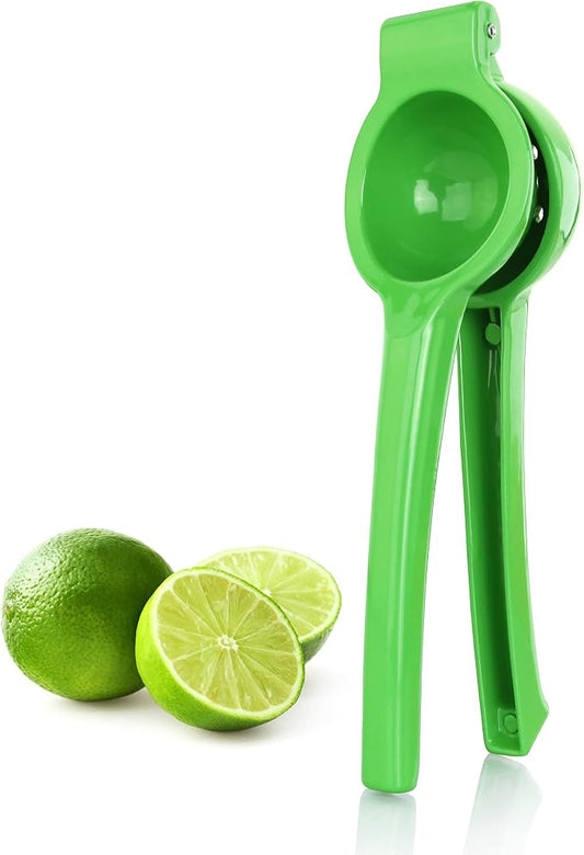 New Star Foodservice Lime Squeezer, Commercial Restaurant Grade Enameled Aluminum Citrus Press, Manual Hand Juicer for Limes, Lemons, and Small Citrus, Green