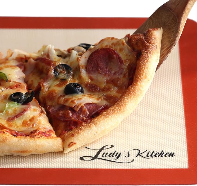 Baking Sheet Liners, 2-Pc Set by Ludy's Kitchen - Replaces Baking Papers - Commercial Grade Silicone Baking Mats - Non Stick, Durable, & Reusable Oven Pan Liners - Great Gift Ideas