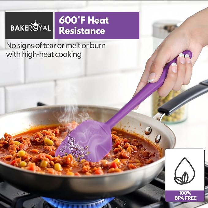 BakeRoyal Silicone Spatulas Set - Purple