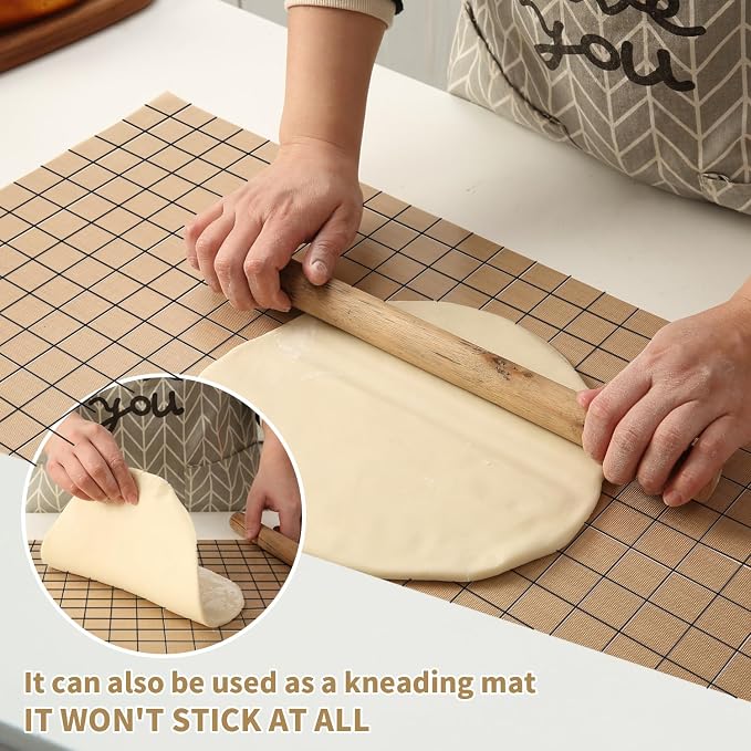 Silicone Baking Mat Roll 12IN*8FT Free Cutting, Non-Slip Pastry Mat, Non-Stick Reusable Air Fryer Liner, Oven Liners, Counter Mat, Freeze Dryer Mat, Easily Cut to Size Fit All Ovens Pans Tins Dishes