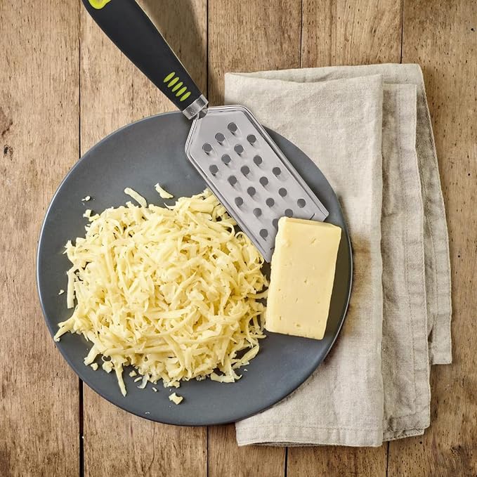 Handheld Cheese Grater Set for Kitchen Stainless Steel Mini Cheese Grater with Handle Lemon Zester with Cleaning Brush for Cheese Vegetable Fruit Chocolate (Black Handle) by beardo decor