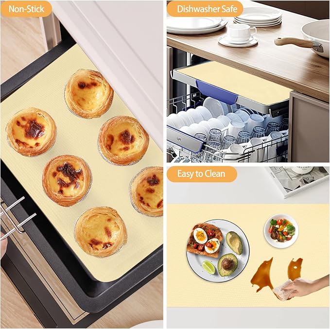 Silicone Baking Mat Roll, 12 IN x 6 FT, Non-Stick, Reusable, Heat-Resistant Baking Sheet for Oven, Air Fryer, Pastry, Dough, Bread, Non-Slip Kitchen Counter Mat