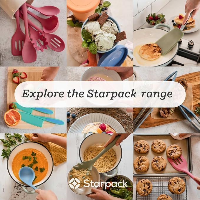 Starpack Get a Grip Silicone Kitchen Tongs (9 Inch) - LFGB Non Toxic, 600°F Heat Resistant, BPA-Free - Heavy-Duty Stainless Steel, Locking - Dishwasher Safe for Nonstick Cookware Sage Green