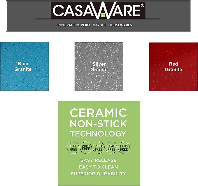 casaWare Mini Muffin Pan 24 Cup Ceramic Coated Non-Stick (Silver Granite)