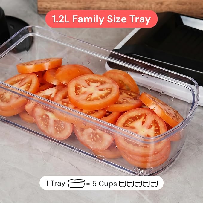 Fullstar Core Vegetable Chopper - Chop and Slice Lid - Food Chopper with Container, Veggie Chopper, Fruit Slicer, Onion Dicer - Meal Prep Essential - Kitchen Gadgets and Gifts (9-in-1, White/Black)