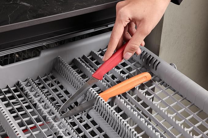 Zyliss Classic 2 Piece Paring Knife Set with Straight & Serrated Blades, Stainless Steel 15° Hollow-Ground Edge, Ergonomic Wheat Straw Handles, Blade Covers Included