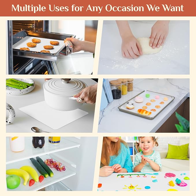 GTJ Silicone Baking Mat Roll, Reusable Baking Sheet Liners, 24 in x 6 ft | Free Cut to Size, Food-Grade, Non-Stick, Non-Slip, For Dough, Pastry, Air Fryer, Freeze Dryer, Oven Pan, Kitchen Counter