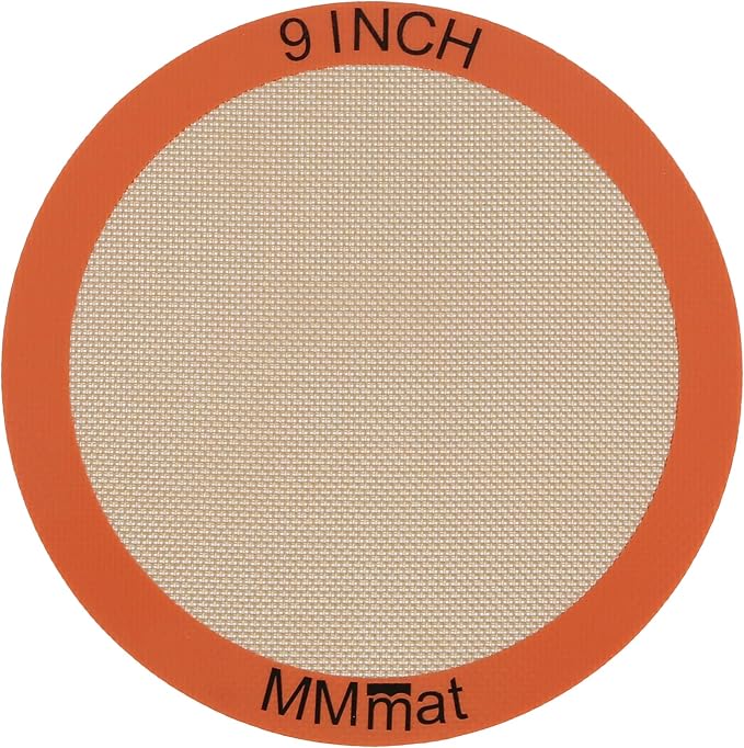 Best German Silicone Baking Mats - 9 inch | Set of 2 Round Non-Stick Reusable Air Fryer Linner, Non Slip, BPA Free, PFOA Free, Non-toxic, Dishwasher Safe