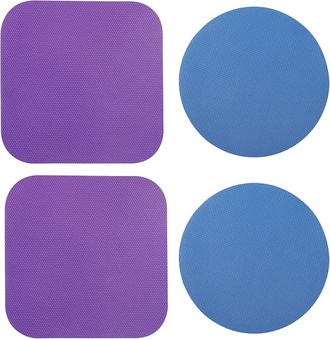 LUTER 4pcs Jar Opener Gripper Pad for Seniors with Weak Hands, Rubber | Multi-function Silicone Bottle Opener Lid Cap Rubber Gripper Pads Kitchen Coasters Gadgets, Purple, Blue
