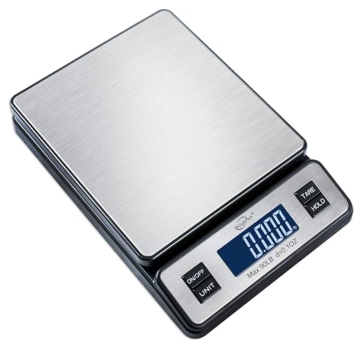 W-2809 90 LB X 0.1 OZ Durable Stainless Steel Digital Postal Scale,Shipping Scale with AC Adapter, (Pack of 10)