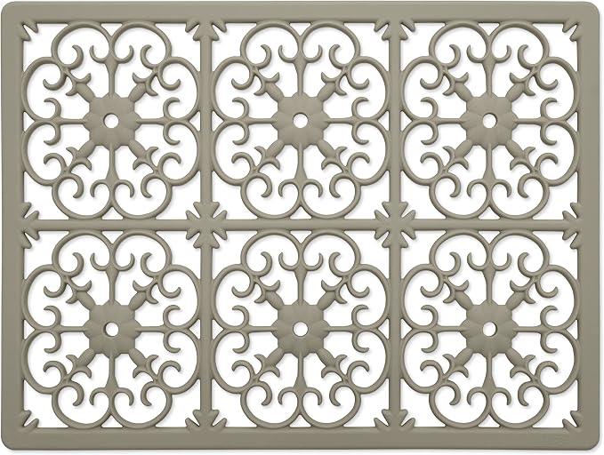 GASARÉ, Extra Large, Thick, Silicone Trivet for Hot Dishes, Pots, and Pans, Heat Resistant Mat for Countertop, Hot Pad for Kitchen, Easy to Clean, 16 x 12 x 3/8 Inches, Taupe