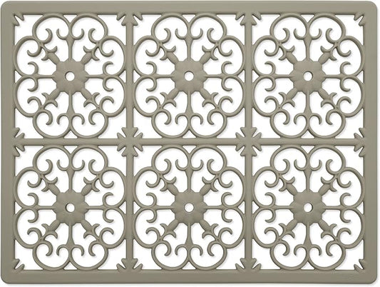 GASARÉ, Extra Large, Thick, Silicone Trivet for Hot Dishes, Pots, and Pans, Heat Resistant Mat for Countertop, Hot Pad for Kitchen, Easy to Clean, 16 x 12 x 3/8 Inches, Taupe