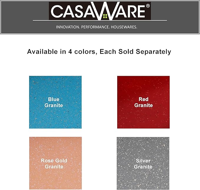 casaWare Toaster Oven 6 Cup Muffin Pan NonStick Ceramic Coated (Blue Granite)
